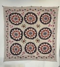Antique Suzani Quilt Handmade Tajikistan Tribal Flowers Ethnic Vtg