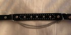 New  Leather Boot Chains Bracelets - Black - Buckle Fastener - Silver Studs  Usa
