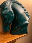 Royal Haeger Pottery Art Deco 14  Green Glazed Horse Head Sculpture