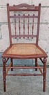 Antique Vintage Old Victorian Mahogany Wooden Side Accent Dining Chair Cane Seat