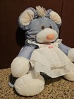 Vtg Fisher Price Puffalump Gray Blue Mouse 1987 Plush White Dress 8013 Perfect  