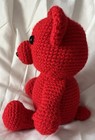 Red Crochet Teddy Bear Handmade Acrylic Yarn Plush Stuffed Animal Gift