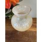 Vintage Cream Art Glass Vase Handmade Swirl Pattern Elegant Home Decor