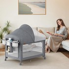 4 In 1 Baby Bassinet  Pack And Play  Bedside Crib Sleeper  Diaper Changer  Grey