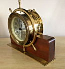 Vintage Seth Thomas Ships Bell Clock  Helmsman-w  Mantle  Desk  9  X 10    Works