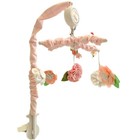 Pink Floral Musical Crib Mobile 5 Flower Rattles With 12 Melodies For Baby Girls