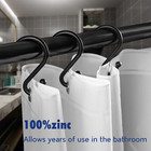 Metal Shower Curtain Hooks   set Of 12 Rings   rust Resistant S Shaped Hooks Hangers