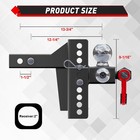 Adjustable Tri-ball Trailer Hitch For 2  Receiver  10 000 Lbs Gtw  4 5 