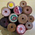 Lot Of 50 Sewing Thread Wooden Spools Star Corticelli   Tin Vtg
