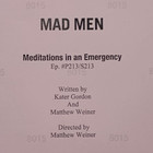 Mad Men Tv Script  meditations In An Emergency  Pink Production Draft Won Emmy 