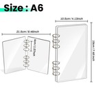 A6 Binder 6-ring Clear Acrylic Binder Notebook Cover A6 Planner Budget Binder   