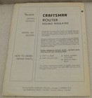 Sears Craftsman Router Double Insulated Model No  315 17370 Owners Manual