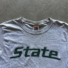 Vintage 90s Michigan State Long Sleeve Shirt Size Small Gray Msu University Ncaa
