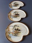 Set Of Three Hakusan Hasami-yaki Mt Fuji Japan Tea Snack Plates Japan  nr 