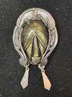 Vtg Alpaca Mexico Silver Carved Onyx Mask Brooch Pendant 2 5  25 18 Grams