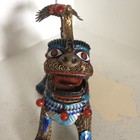 Chinese Export Silver Inlay Lion 