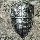 Vintage Silver Heraldic Shield-shaped Brooch Pin For Unisex Adults No Stone