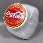 Coca Cola Canister Ice Cold Sold Here Ceramic Lid Frosted Jar Anchor Hocking