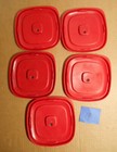Rubbermaid Easy Find Vented Replacement Red Lid 2085 6 1 2  Square Lot Of 5 B15