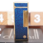 With D Mark Dunhill Vintage Lighter Gold blue _ultrasonically Cleaned_working