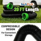 Seaflo 20 Ft Rv Camper Sewer Hose Kit With Swivel Bayonet 20 Ft  Black 