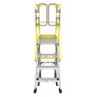 375lbs Heavy Duty 4 Step Rolling Ladder Aluminum