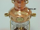 Nautical  Anchor Lamp Maritime Boat Light 13 5  Brass Copper Ship Lantern Marine