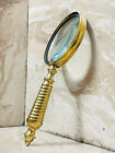 Antique Vintage Maritime Brass Magnifying Magnifier Glass Sturdy Unique Handle