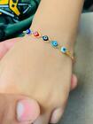 Newborn Baby children Boy girl Gold Filled Evil Eye Bracelet  Pulsera Para Bebe 