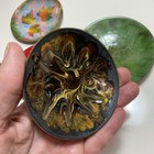 Lot Of 5 Copper Enamel Dishes Mid-century Modern  Leaves   Freestyle