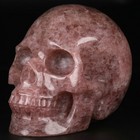 5 0  Strawberry Quartz Crystal Carved Crystal Skull  Realistic  Crystal Healing