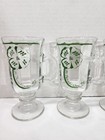 Set Of 4 Vtg Libbey Footed Irish Coffee Mugs-st  Patrick s Day 03-04   Shamrock