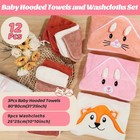 31x31 Inch Baby Hooded Towels  12pcs Bath Towels For Girls  Washcloth Set Wit   