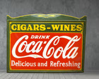Coca Cola  Porcelain Enamel Heavy Metal Sign 24 Inches Double Side
