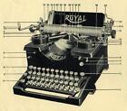 Royal No 10 Typewriter Instruction Manual Antique Vtg Single Panel Glass Side