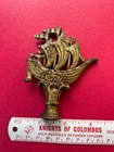 Art Deco Aged Cast Brass 3 5 8  Ship Lamp Finial Part  Free S h