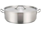Winco Sslb-30 Commercial-grade Stainless Steel Brazier With Lid  30 Qts 