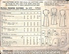 Vintage 1940s Mccall Misses Dress Sewing Pattern - 5727 - Bust 30 - Complete