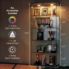 Tempered Glass Display Cabinet  5 Tier Lockable Curio Showcase Display Cabinet