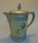 Simpson Hall Miller Co  Silver Glass Pitcher 11  Tall Pat 7-5-1881 Vtg Free Ship
