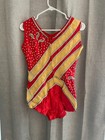 Vintage 1970   s Majorette twirler dance Sequined Spandex Costume  red W yellow 