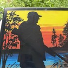 Vintage Budweiser Beer  after The Hunt  Lighted Black Box Sign Hunter 18   x18   