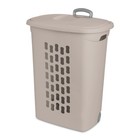 Sterilite Ultra Wheeled Hamper  Laundry Basket With Lid And Handle  Grey  3 Pack