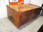 Vintage Wood Wooden Toy Box Western Cowboys Indians