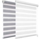 Zebra Dual Roller Blinds Horizontal Window Shade Blind Curtains Easy To Install