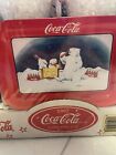 Vintage Coca Cola Polar Bears Collectors Christmas Set Glasses And Tray 90   s