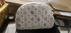 Disney Bambi Floral Grid Print Makeup Bag Pouch  Beige Pink Blue  Zipper