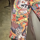Rebel Vengeance Mens Xl Skull Eagle Tattoo Graphic Drawstring Lounge Pants Y2k