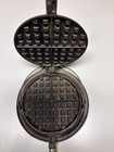 Wagner Mfg  No  8 Cast Iron Waffle Maker With Low Base  Original Wood Handles