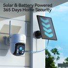 Wireless Solar Security Camera Wifi Home Outdoor Ptz Cam With Ip66 Waterproof